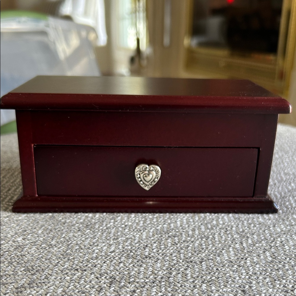 Elegant Brighton Wooden Jewelry Box with Heart Accent